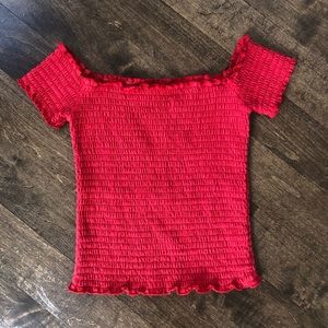 Off the shoulder ruffle top